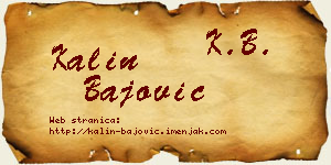 Kalin Bajović vizit kartica